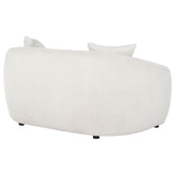Isabella Curved Sofa, Loveseat & Accent Chair - Sloped Arms in Sand Fabric, Contemporary Living Room Sets – view 18