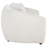 Isabella Curved Sofa, Loveseat & Accent Chair - Sloped Arms in Sand Fabric, Contemporary Living Room Sets – view 19