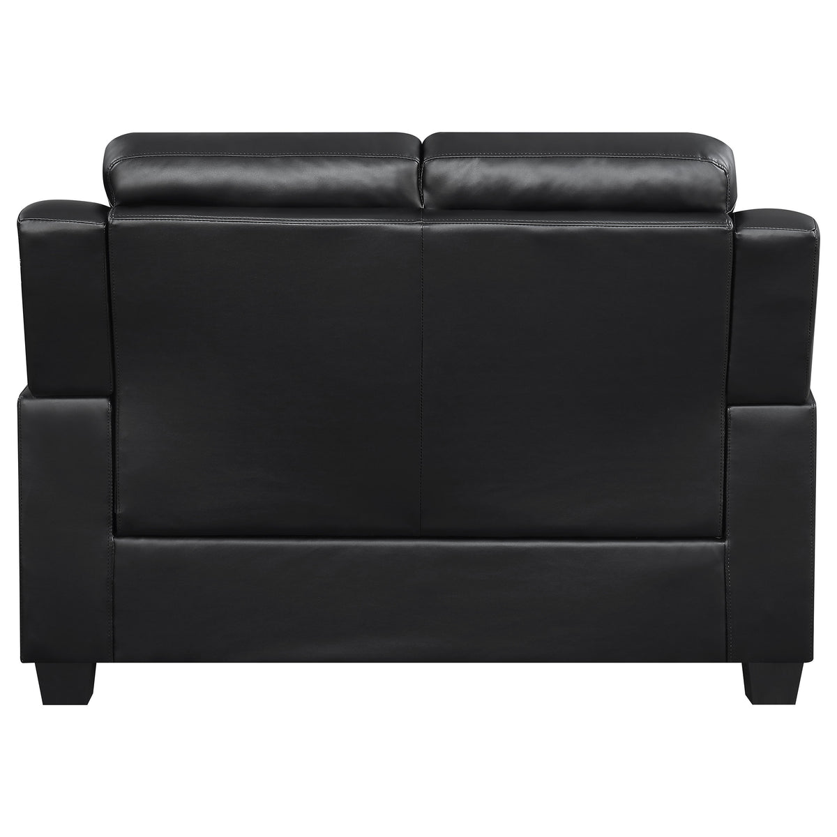 Finley Tufted Sofa, Loveseat & Chair - Black Faux Leather with Padded Headrests & Pocket Coil Seating – view 20