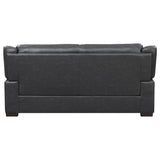 Arabella Pillow-Top Arm Sofa, Loveseat & Chair - Grey Faux Leather Living Room Sets with Dark Brown Legs – view 11