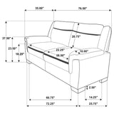 Arabella Pillow-Top Arm Sofa, Loveseat & Chair - Grey Faux Leather Living Room Sets with Dark Brown Legs – view 12