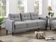 Bowen Track Arm Tufted Sofa, Loveseat & Chair - Small-Space Grey Performance Fabric Living Room Sets – view 1