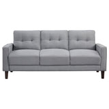 Bowen Track Arm Tufted Sofa, Loveseat & Chair - Small-Space Grey Performance Fabric Living Room Sets – view 9