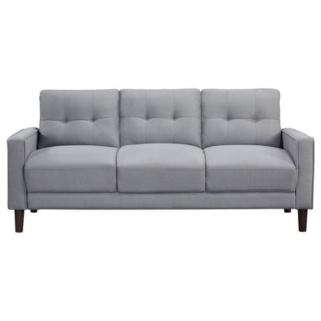 Bowen Track Arm Tufted Sofa, Loveseat & Chair - Small-Space Grey Performance Fabric Living Room Sets – view 9