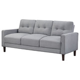 Bowen Track Arm Tufted Sofa, Loveseat & Chair - Small-Space Grey Performance Fabric Living Room Sets – view 10