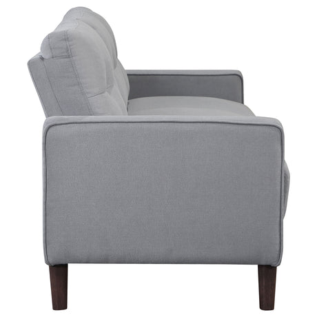 Bowen Track Arm Tufted Sofa, Loveseat & Chair - Small-Space Grey Performance Fabric Living Room Sets – view 14