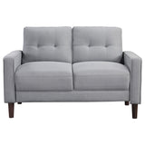 Bowen Track Arm Tufted Sofa, Loveseat & Chair - Small-Space Grey Performance Fabric Living Room Sets – view 18