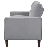 Bowen Track Arm Tufted Sofa, Loveseat & Chair - Small-Space Grey Performance Fabric Living Room Sets – view 20