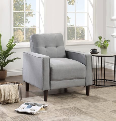 Bowen Track Arm Tufted Sofa, Loveseat & Chair - Small-Space Grey Performance Fabric Living Room Sets - lifestyle