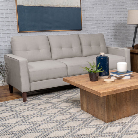 Bowen Track Arm Sofa, Loveseat & Accent Chair - Grid-Tufted Beige Performance Fabric Living Room Sets – view 1