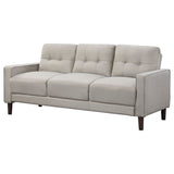 Bowen Track Arm Sofa, Loveseat & Accent Chair - Grid-Tufted Beige Performance Fabric Living Room Sets – view 8