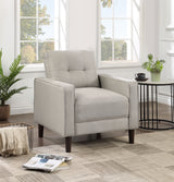 Bowen Track Arm Sofa, Loveseat & Accent Chair - Grid-Tufted Beige Performance Fabric Living Room Sets - lifestyle