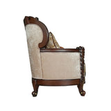 Devayne Wingback Loveseat, Chair & Marble Tables