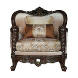 Devayne Wingback Loveseat, Chair & Marble Tables