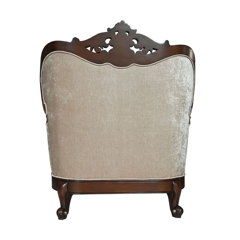 Devayne Wingback Loveseat, Chair & Marble Tables