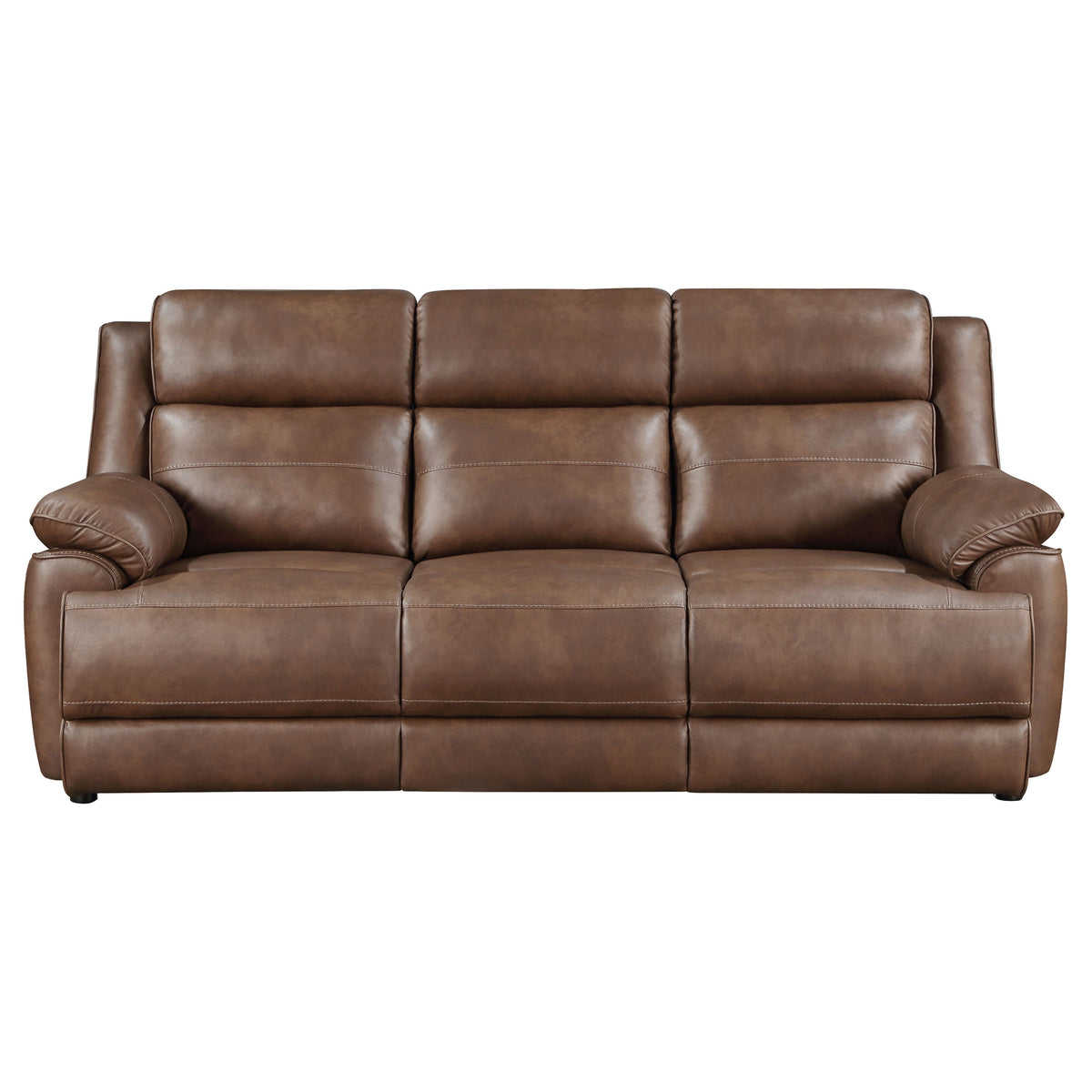 Ellington Pillowtop Arm Sofa, Loveseat & Chair - Dark Brown Faux Leather with Pocket Coil Seating – view 9
