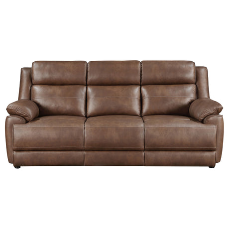 Ellington Pillowtop Arm Sofa, Loveseat & Chair - Dark Brown Faux Leather with Pocket Coil Seating – view 9