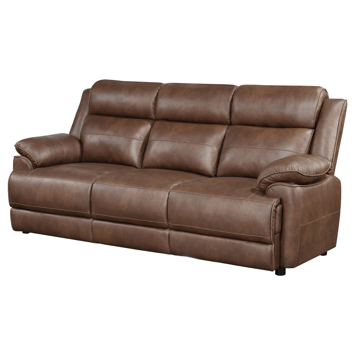 Ellington Pillowtop Arm Sofa, Loveseat & Chair - Dark Brown Faux Leather with Pocket Coil Seating – view 10