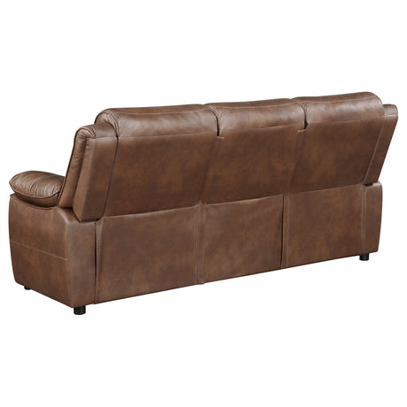 Ellington Pillowtop Arm Sofa, Loveseat & Chair - Dark Brown Faux Leather with Pocket Coil Seating – view 12