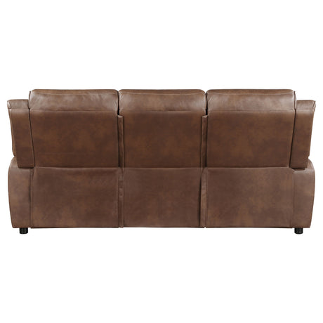 Ellington Pillowtop Arm Sofa, Loveseat & Chair - Dark Brown Faux Leather with Pocket Coil Seating – view 13
