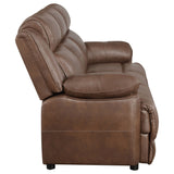 Ellington Pillowtop Arm Sofa, Loveseat & Chair - Dark Brown Faux Leather with Pocket Coil Seating – view 15