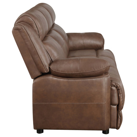 Ellington Pillowtop Arm Sofa, Loveseat & Chair - Dark Brown Faux Leather with Pocket Coil Seating – view 15