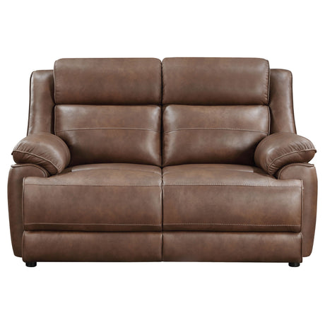 Ellington Pillowtop Arm Sofa, Loveseat & Chair - Dark Brown Faux Leather with Pocket Coil Seating – view 19