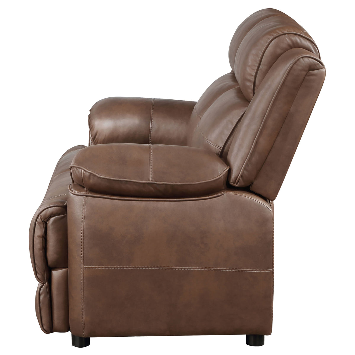 Ellington Pillowtop Arm Sofa, Loveseat & Chair - Dark Brown Faux Leather with Pocket Coil Seating