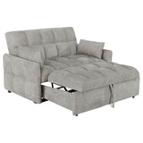 Cotswold Convertible Sleeper Sofa Bed - Tufted Light Grey Chenille with Pull-Out Bed & Memory Foam Topper – view 5