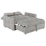 Cotswold Convertible Sleeper Sofa Bed - Tufted Light Grey Chenille with Pull-Out Bed & Memory Foam Topper – view 6