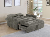 Cotswold Tufted Chenille Convertible Sleeper Sofa Bed - Dark Grey with Slim Track Arms – view 4