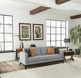 Apperson Track Arm Sofa, Loveseat & Chair - Light Grey Linen-Like Upholstery with Reversible Cushions – view 1