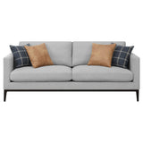 Apperson Track Arm Sofa, Loveseat & Chair - Light Grey Linen-Like Upholstery with Reversible Cushions – view 7