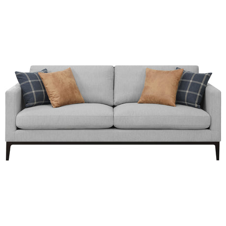 Apperson Track Arm Sofa, Loveseat & Chair - Light Grey Linen-Like Upholstery with Reversible Cushions – view 7