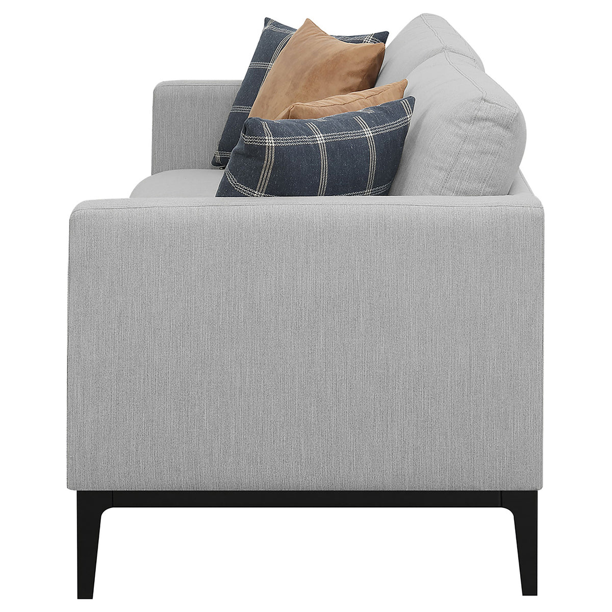 Apperson Track Arm Sofa, Loveseat & Chair - Light Grey Linen-Like Upholstery with Reversible Cushions – view 9