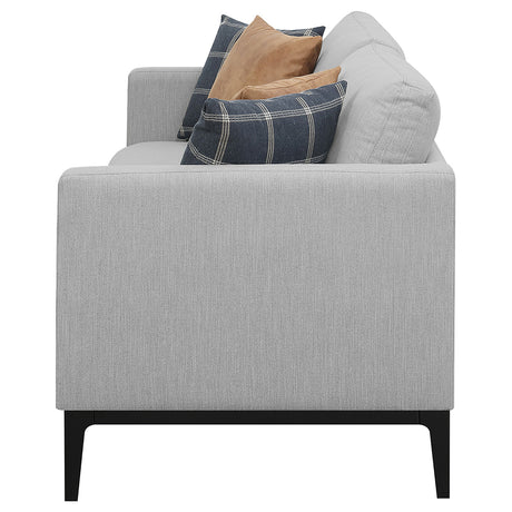 Apperson Track Arm Sofa, Loveseat & Chair - Light Grey Linen-Like Upholstery with Reversible Cushions – view 9