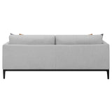 Apperson Track Arm Sofa, Loveseat & Chair - Light Grey Linen-Like Upholstery with Reversible Cushions – view 11