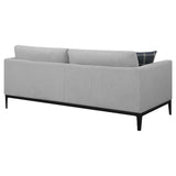 Apperson Track Arm Sofa, Loveseat & Chair - Light Grey Linen-Like Upholstery with Reversible Cushions – view 12