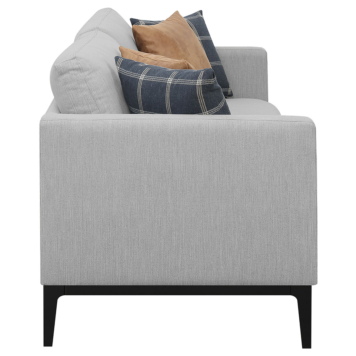 Apperson Track Arm Sofa, Loveseat & Chair - Light Grey Linen-Like Upholstery with Reversible Cushions – view 13