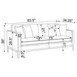Apperson Track Arm Sofa, Loveseat & Chair - Light Grey Linen-Like Upholstery with Reversible Cushions – view 15