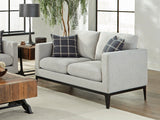 Apperson Track Arm Sofa, Loveseat & Chair - Light Grey Linen-Like Upholstery with Reversible Cushions – view 17