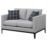 Apperson Track Arm Sofa, Loveseat & Chair - Light Grey Linen-Like Upholstery with Reversible Cushions – view 19