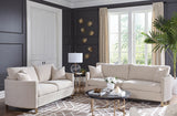 Corliss Curved Track Arm Sofa, Loveseat & Chair - 2pcs- Sofa + Loveseat