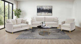Corliss Curved Track Arm Sofa, Loveseat & Chair - 3pcs- Sofa + Loveseat + Accent Chair
