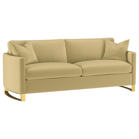 Corliss Curved Track Arm Velvet Sofa, Loveseat & Chair - Sofa