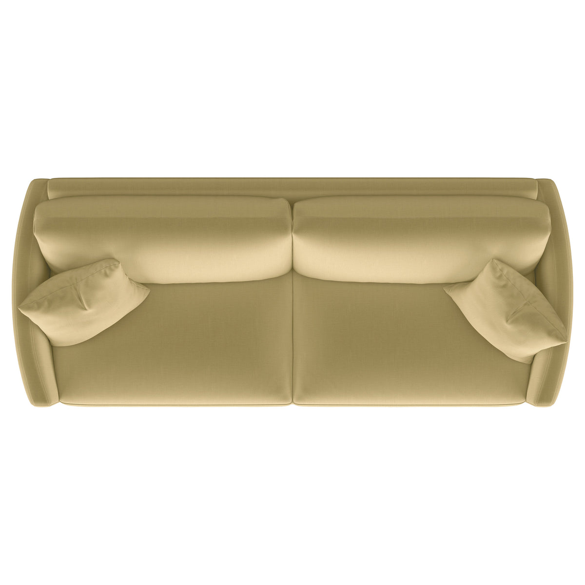 Corliss Curved Track Arm Velvet Sofa, Loveseat & Chair - Camel with Gold Legs, Living Room Sets – view 14