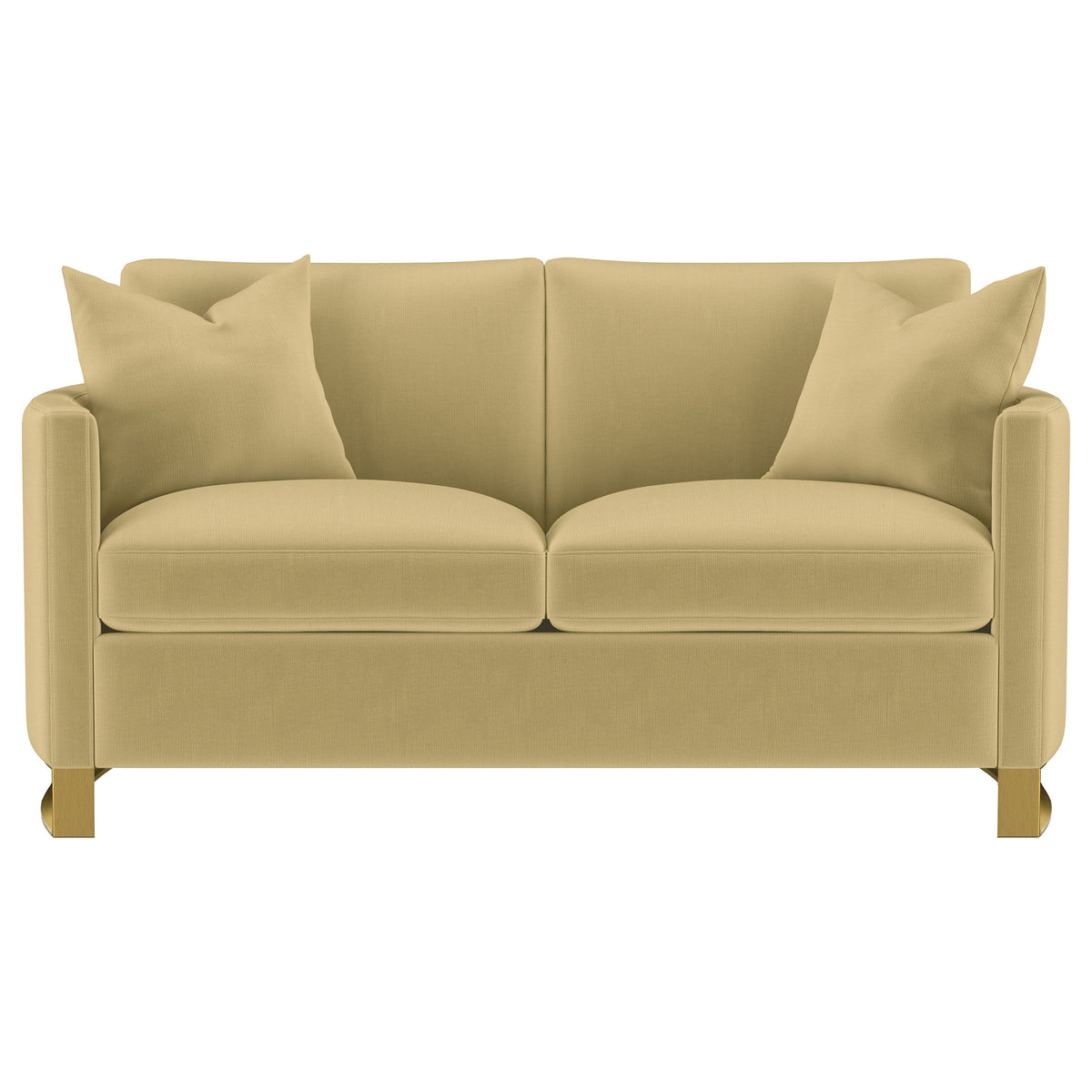 Corliss Curved Track Arm Velvet Sofa, Loveseat & Chair - Camel with Gold Legs, Living Room Sets – view 19