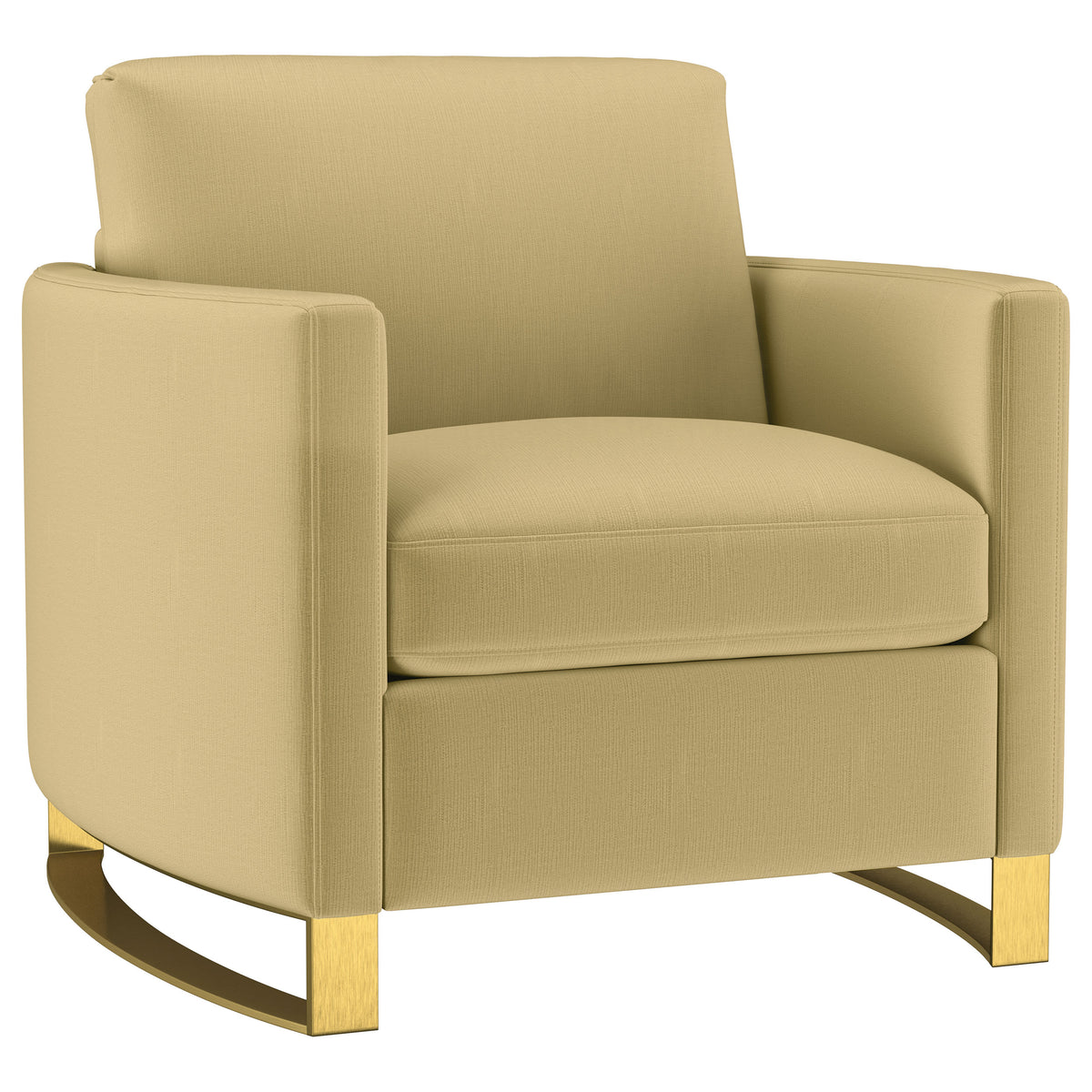 Corliss Curved Track Arm Velvet Sofa, Loveseat & Chair - Chair