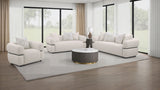 Jeanette Round Arm Sofa, Loveseat & Chair - 3pcs- Sofa + Loveseat + Accent Chair
