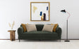 Jade Chenille Sofa & Loveseat - Waterfall Bench Seat with Sculpted Arms & Metal Legs in Green – view 1